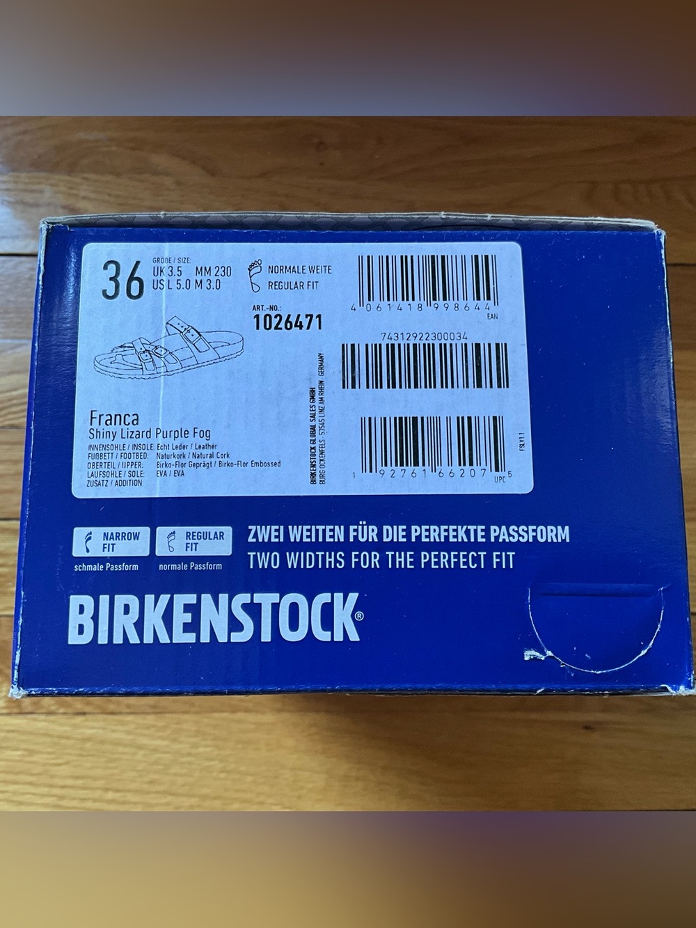Birkenstock Franca Shiny Lizard Purple Fog Sandals - Picture 5 of 5
